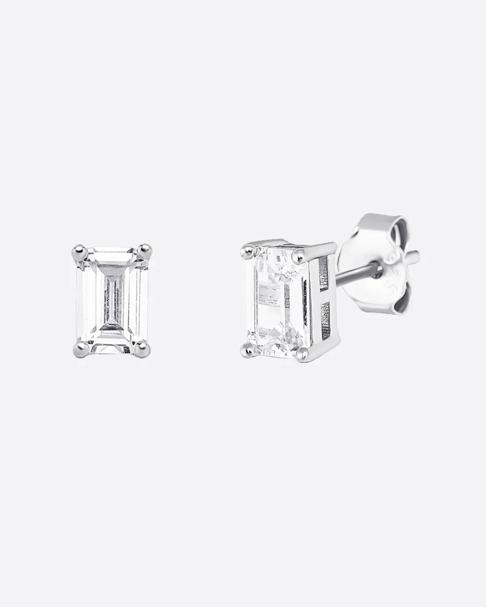 BAGUETTE STUDS. 925. - WHITE GOLD - Goodiefetch