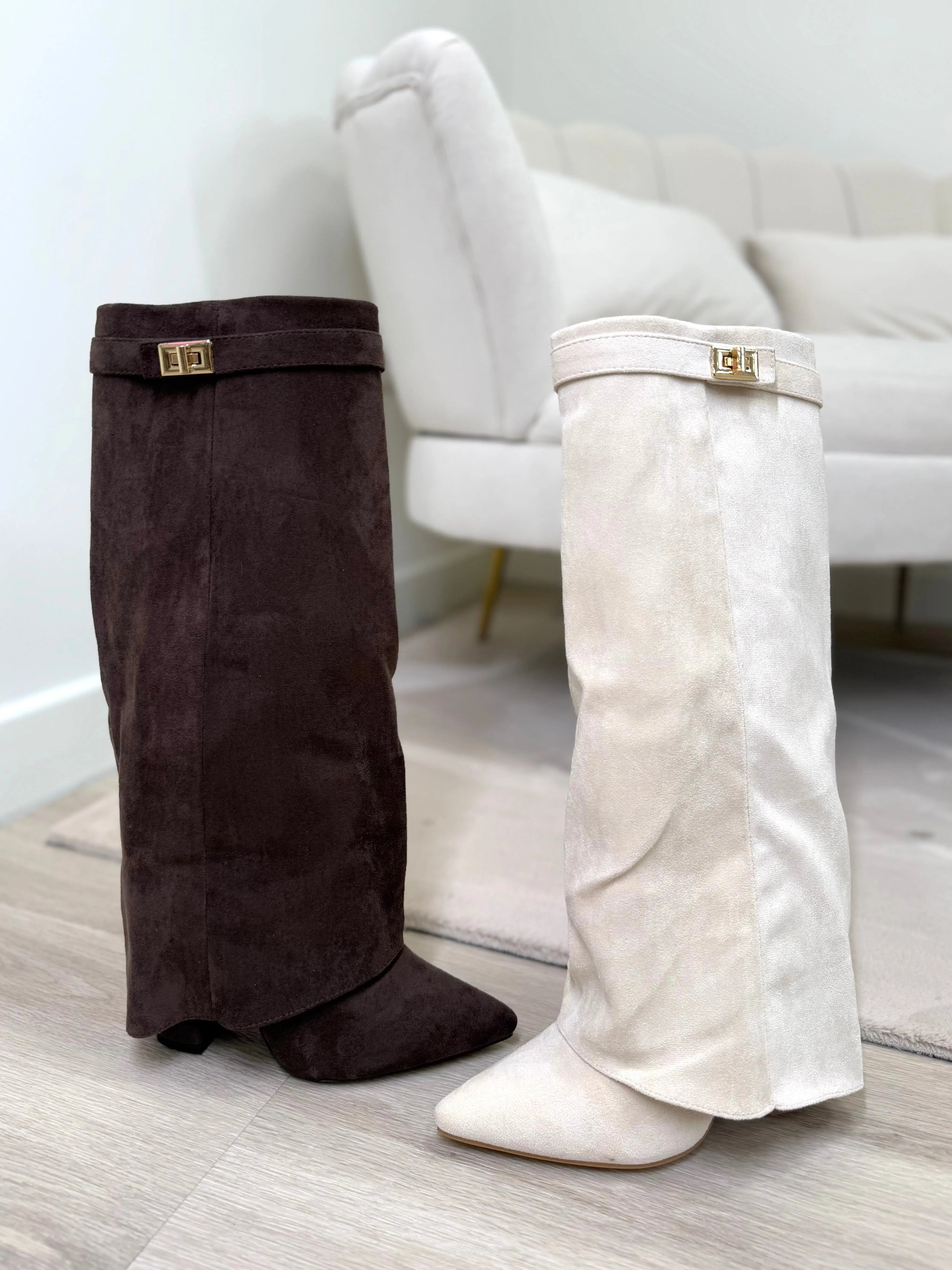 Bella Boots Beige – Elegant, Trendy & Tijdloos! 👢✨ - Goodiefetch