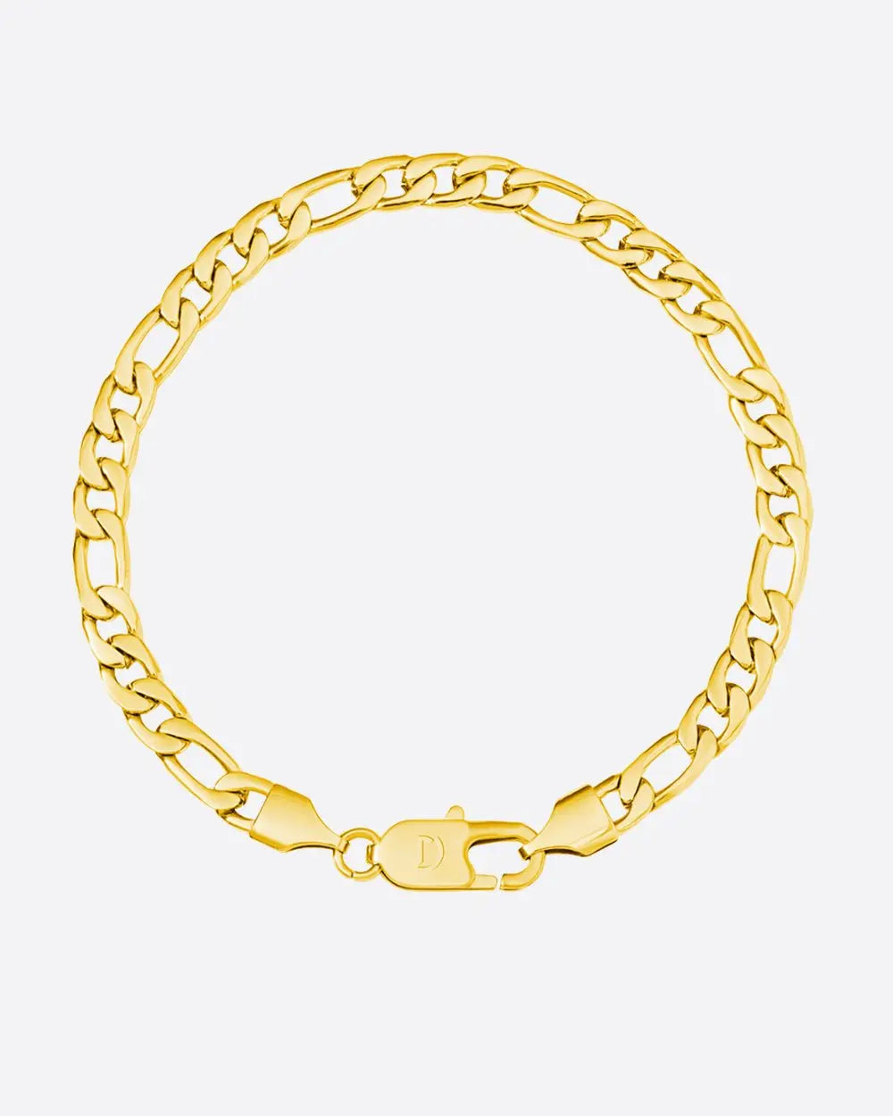 CLEAN FIGARO BRACELET. - 5MM 18K GOLD - Goodiefetch