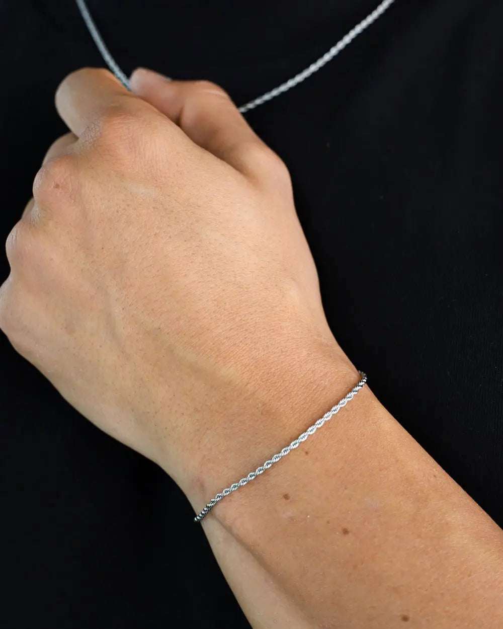 CLEAN ROPE BRACELET. - 2MM WHITE GOLD - Goodiefetch