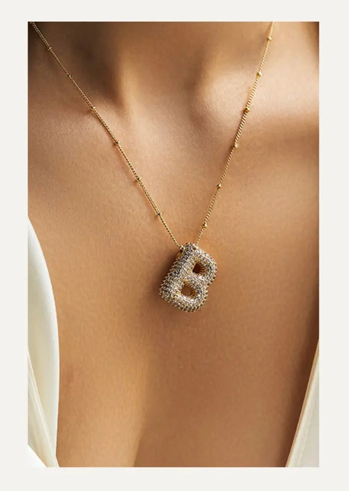 Diamond bubble letter nacklace Goodiefetch