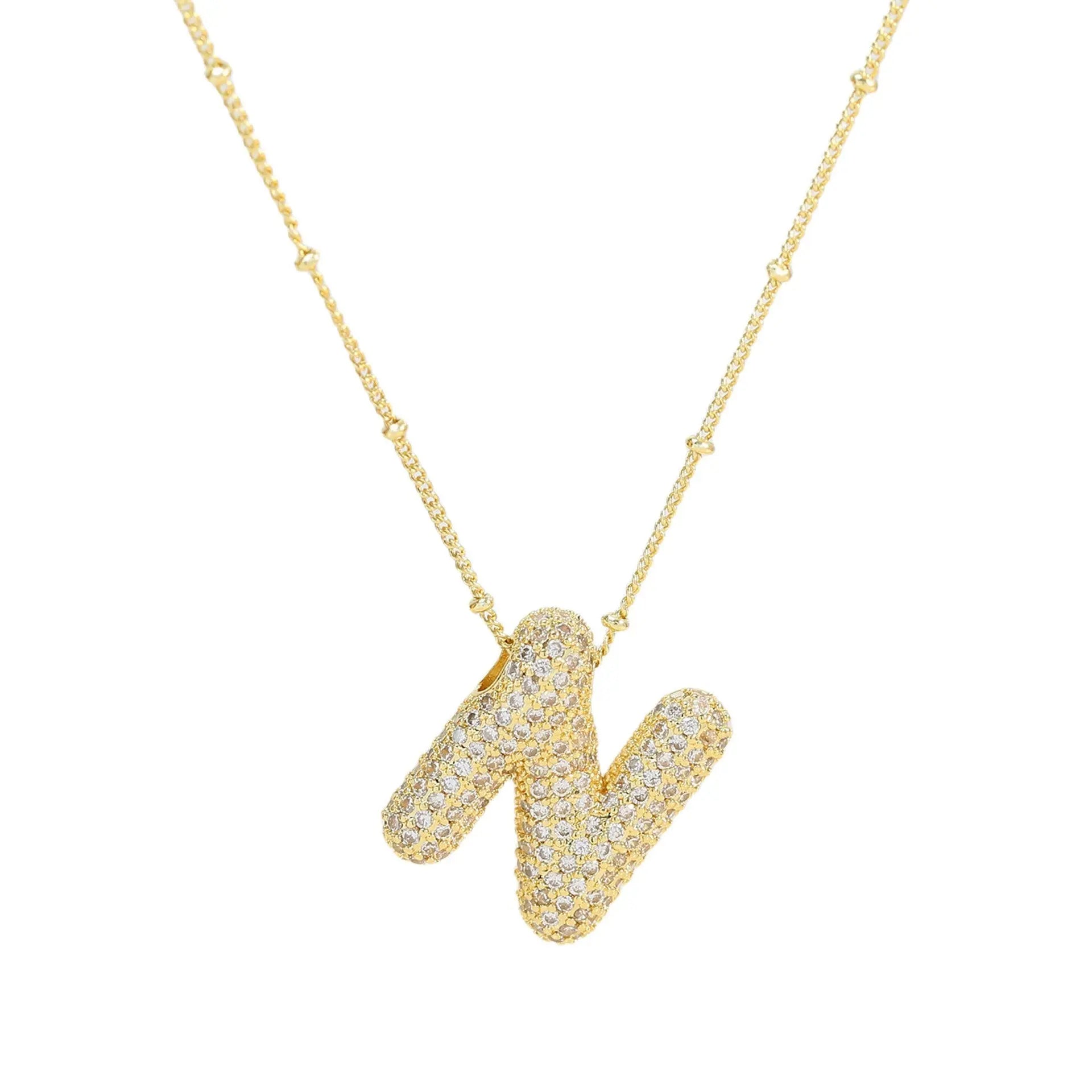 Diamond bubble letter nacklace Goodiefetch