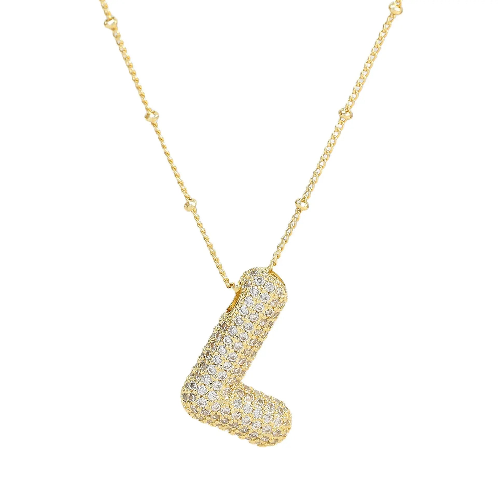 Diamond bubble letter nacklace Goodiefetch