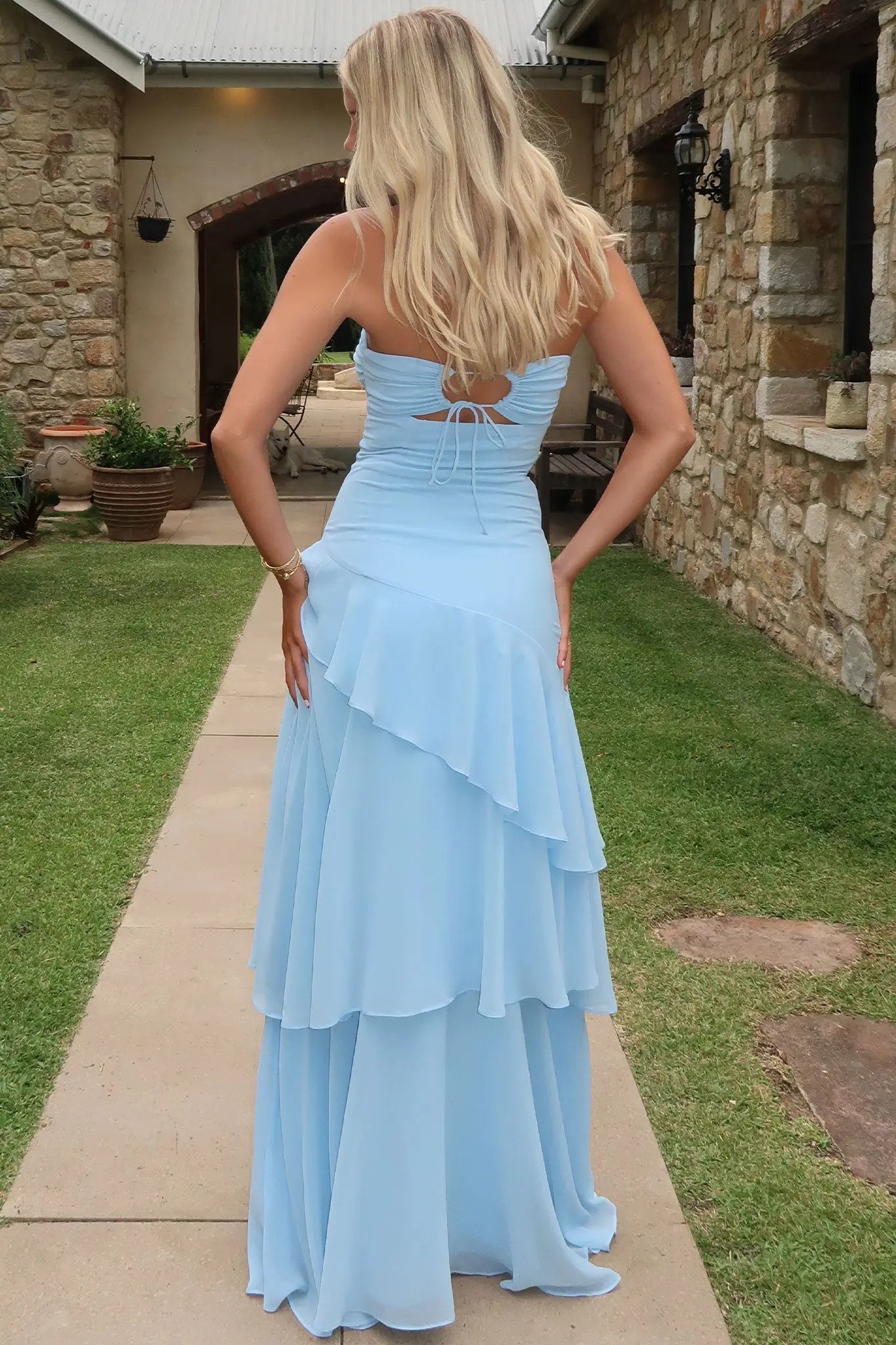 Gretta Strapless Maxi Dress - Blue Goodiefetch