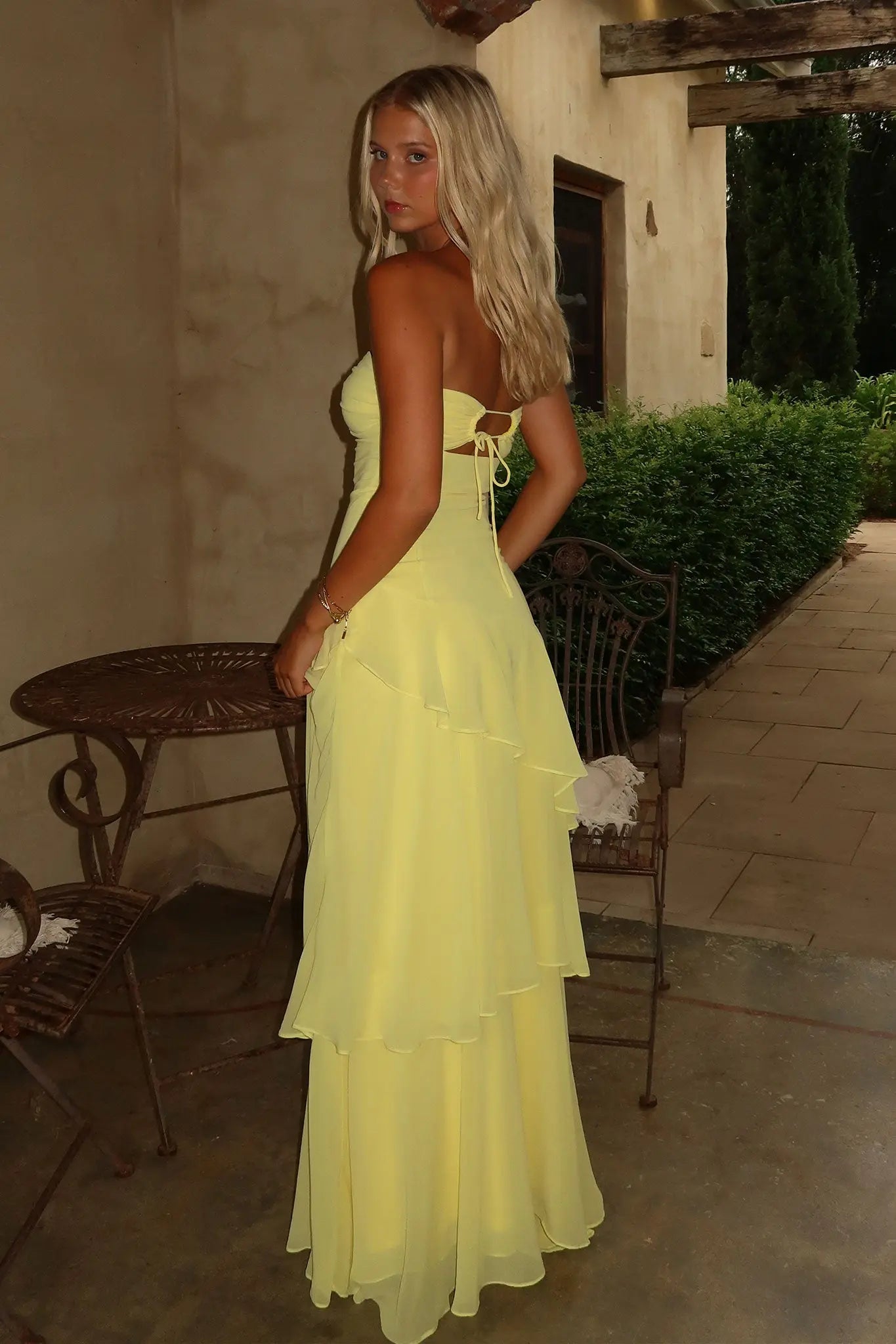 Gretta Strapless Maxi Dress - Yellow Goodiefetch