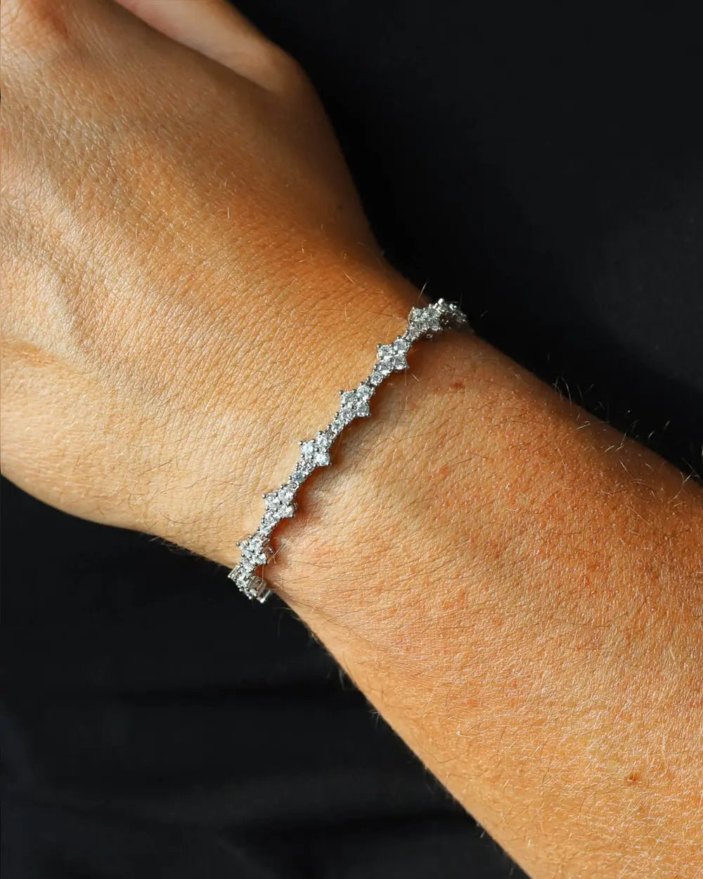 HONEYCOMB BRACELET 925. - 3MM WHITE GOLD - Goodiefetch