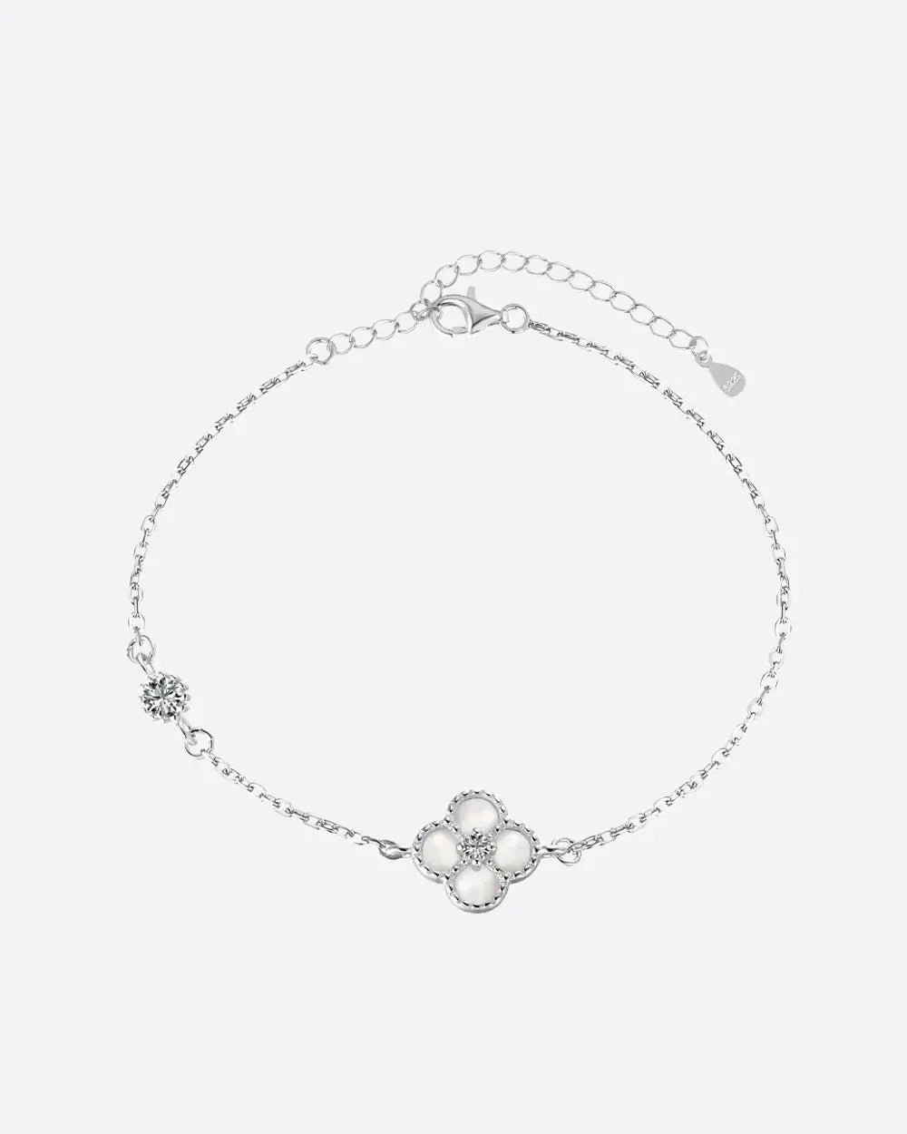 ICY CLOVER BRACELET 925. - WHITE GOLD - Goodiefetch