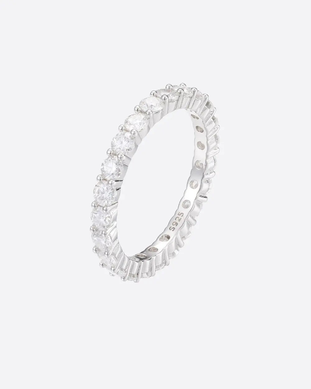 MOISSANITE ETERNITY RING. - 3MM 925 SILVER - Goodiefetch