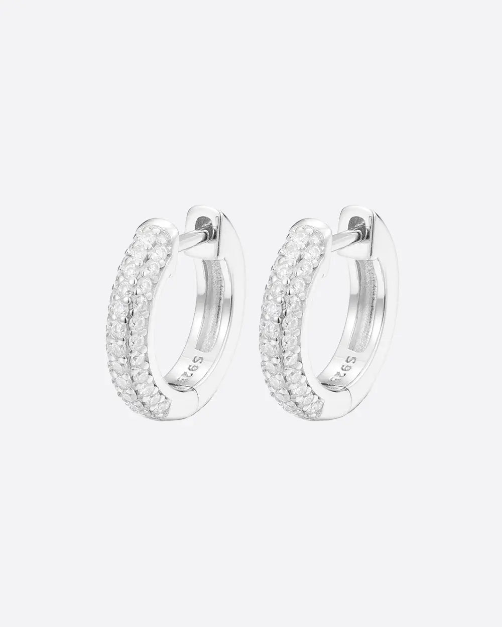 MOISSANITE FROSTY HOOPS EARRINGS. - WHITE GOLD - Goodiefetch