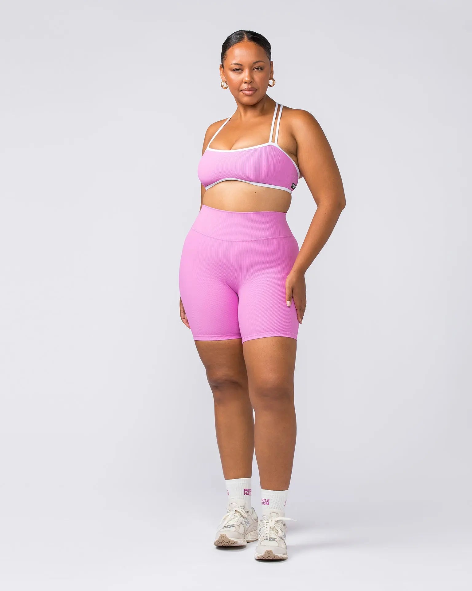 Zero Rise Rib Bike Shorts - Fondant Pink - Goodiefetch