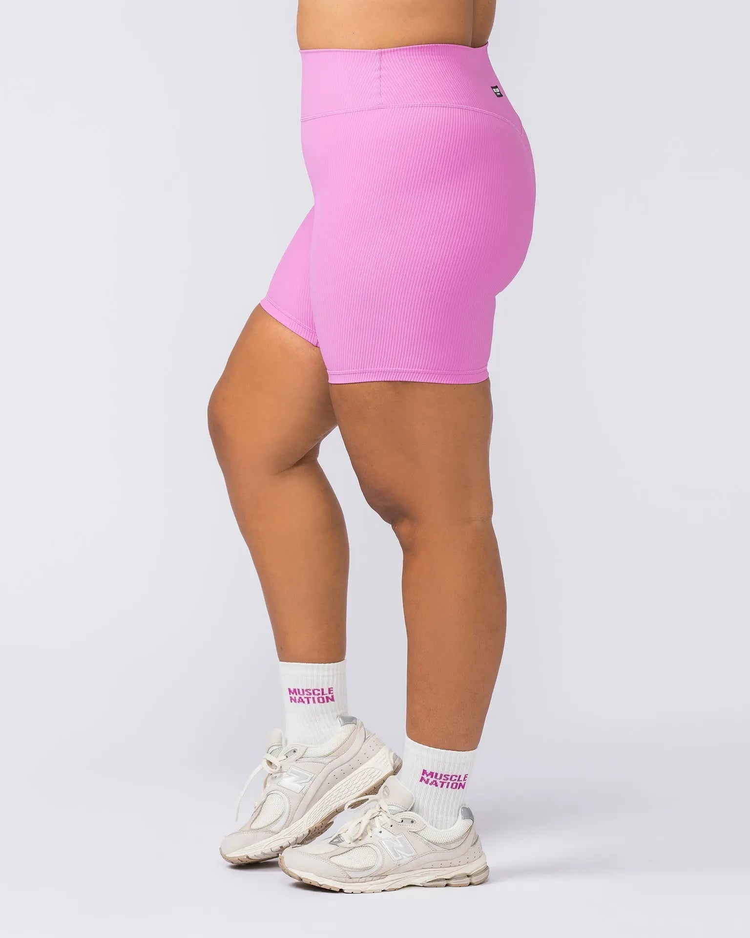 Zero Rise Rib Bike Shorts - Fondant Pink - Goodiefetch